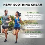 Derggzey Natural Hemp Cream with Arnica, MSM, Turmeric, Emu Oil, Menthol, Aloe - Hemp Cream Maximum Strength for Discomfort in Muscle, Back, HIPS, Joints, Knees, Elbows - 8.5 fl oz