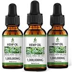 (3-Pack) Hemp Oil Drops High Potency - Relief Good Mood - Maximum Strength 1000,000 Natural Relax Hemp Oil - Organic Hemp Oils Tincture Extract - Vegan,Non-GMO