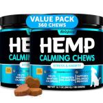 Hemp Calming Chews for Dogs with Anxiety and Stress - 360 Soft Dog Calming Treats - Dog Anxiety Relief - Storms, Fireworks, Thunder, Barking, Separation Aid - Valerian Root - L-Tryptophan - Hemp Oil