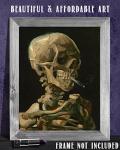 Skeleton Smoking Weed by Vincent Van Gogh 11x14 Unframed Print – Macabre Yet Humorous Gothic Art, Morbidly Rebellious Post-Impressionist Expressionist Decor, Creepy Halloween Dark Humor Aesthetic