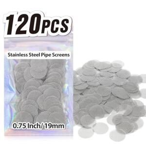 Pipe Screens 120pcs 3/4 Inch 19mm Stainless Steel Pipe Screen, 0.75 Inch Metal Mesh Filter Screen