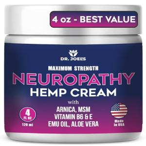 Dr. JOEL'S Neuropathy Nerve Relief Cream - Organic Neuropathy Support Cream for Feet, Hands, Legs and Toes - 4 OZ Value Pack- Made in USA