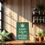 Keep Calm And Smoke Weed Vintage Metal Sign