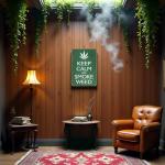 Keep Calm And Smoke Weed Vintage Metal Sign