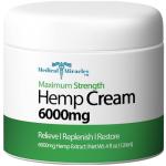 Medical Miracles Hemp Relief Cream - Ideal Relief for Muscles, HIPS, Joints, Neck, Back, Elbows, Fingers, Hands, Knees (6000mg) New 4 OZ Size.