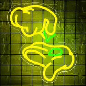 Weed Neon Signs for Wall Decor Green Leaf Neon Light Hand Neon Light Sign Weed Wall Decor Dimmable LED Wall Art for Man Cave Bedroom Hotel Shop Bar Garage Decor Gifts for Men,Size 13.8 * 12.7in（P025）