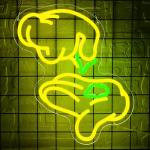 Weed Neon Signs for Wall Decor Green Leaf Neon Light Hand Neon Light Sign Weed Wall Decor Dimmable LED Wall Art for Man Cave Bedroom Hotel Shop Bar Garage Decor Gifts for Men,Size 13.8 * 12.7in（P025）