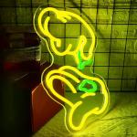 Weed Neon Signs for Wall Decor Green Leaf Neon Light Hand Neon Light Sign Weed Wall Decor Dimmable LED Wall Art for Man Cave Bedroom Hotel Shop Bar Garage Decor Gifts for Men,Size 13.8 * 12.7in（P025）
