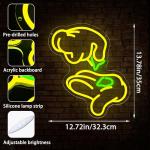 Weed Neon Signs for Wall Decor Green Leaf Neon Light Hand Neon Light Sign Weed Wall Decor Dimmable LED Wall Art for Man Cave Bedroom Hotel Shop Bar Garage Decor Gifts for Men,Size 13.8 * 12.7in（P025）
