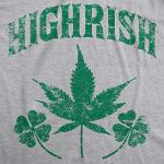 Mens Highrish T Shirt Funny 420 High Irish Clover Sarcastic Saint Patricks Day Funny T Shirts Saint Patrick's Day Apparel for Men Cool 420 Short Sleeve Light Grey 3XL