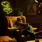Weed Neon Signs for Wall Decor Green Leaf Neon Light Hand Neon Light Sign Weed Wall Decor Dimmable LED Wall Art for Man Cave Bedroom Hotel Shop Bar Garage Decor Gifts for Men,Size 13.8 * 12.7in（P025）