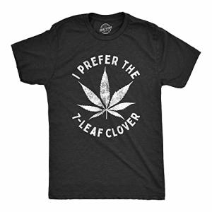 Mens I Prefer The 7 Leaf Clover T Shirt Funny Saint Patricks Day Marijuana Tee Funny T Shirts Saint Patrick's Day Apparel for Men Cool 420 Short Sleeve Black XL