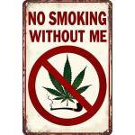 Funny Weed Tin Sign Wall Decor - 12x8 Inch Metal Retro Marijuana Wall Art for Smoke Room, Man Cave, Lounge, Gift for Stoners and 420 Lovers