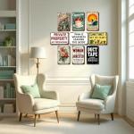 Funny Weed Tin Sign Wall Decor - 12x8 Inch Metal Retro Marijuana Wall Art for Smoke Room, Man Cave, Lounge, Gift for Stoners and 420 Lovers