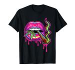 Lips Sexy Smoker Blunt Weed Teeth Marijuana Leaf 420 T-Shirt