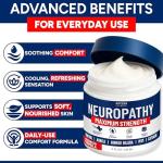 Neuropathy Cream - Maximum Strength - Arnica, MSM, Hemp Seed Oil, Ginkgo Biloba, Capsaicin - Non-Greasy with Cooling Effect - Value Pack - Natural Ingredients - Formulated in USA