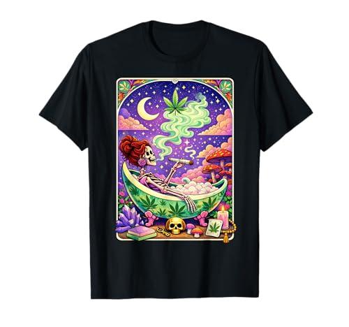 Women Skeleton Smoking Weed Tarot Marijuana Cannabis 420 T-Shirt