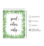 Smoking Weed Stoner Room Decor - Good Vibes Only Sign - Smoking Marijuana Hippie Room Decor - Groovy Cannabis Art for Pot Smoker, Pot Head, Hipster - Trippy Decoration for Stoners - Boho-chic Wall Art