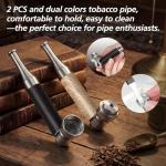 Scotte Classic Pipe Set, 2 PCS Potable Pipe with Pipe Screen, Clean Brush, 3 IN 1 Scraper Tool, Mini Pipe and Pipe Accessories Kit for Pipe Beginners and Lovers