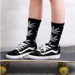 Century Star Unisex Maple Marijuana Cotton Socks Thick Weed Leaf Crew Winter Athletic Sports High Crew 3 Pairs Black Green One Size