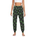 Green Leaves Marijuana Hippie Harem Pants for Women Boho Trousers Women's Cozy Yoga Pants, M