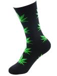 Century Star Unisex Maple Marijuana Cotton Socks Thick Weed Leaf Crew Winter Athletic Sports High Crew 3 Pairs Black Green One Size