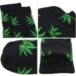 Century Star Unisex Maple Marijuana Cotton Socks Thick Weed Leaf Crew Winter Athletic Sports High Crew 3 Pairs Black Green One Size