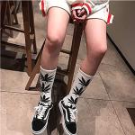 Century Star Unisex Maple Marijuana Cotton Socks Thick Weed Leaf Crew Winter Athletic Sports High Crew 3 Pairs Black Green One Size