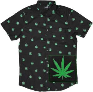 Molokai Marijuana Weed Shirts (Cannabis (Black), Large)