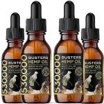Buster's Organic Hemp Oil 530,000 4Pack-4month Supply for Dogs & Cats Made in USA - Omega Rich 3, 6 & 9 - Hip & Joint Health, Natural Relief, Calming Drops