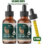 Pure Pet Hemp Oil By Lucy and Lily| Helps with Anxiety, Pain, Stress, Sleep, Seizures, Skin & Coat Health| Calming Drops for Cats & Dogs| 100% Natural 1-Ingredient Liquid Hemp Oil| 2 Pack