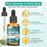 ziehooGe Hemp Oil Drops 3 Pack - Maximum Strength 100% Natural Hemp Oil Organic Supports Relaxation