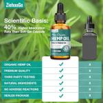 ziehooGe Hemp Oil Drops 3 Pack - Maximum Strength 100% Natural Hemp Oil Organic Supports Relaxation