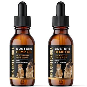 K2xLabs Hemp Oil for Dogs - Joint Support with Glucosamine - Hip and Joint Supplement for Cats - Liquid Bacon Flavor - 2 Pack 2 Month Supply Natural Pet Wellness