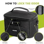 OZCHIN Smell Proof Bag with Combination Lock, Smell Proof Box Activated Carbon Fiber Smoking Accessories, Smell Proof Container, Great Gifts for Father’s Day, Premium Odor Proof Bag