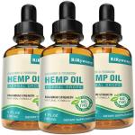 Hemp Oil Drops for Sleep,Pain,Anxiety, High Potency Maximum Strength Organic Hemp Oils Extract Relief Good MoodNatural Hemp Oil - C02 Extraction,Organic, Vegan, Non-GMO(3-Pack)