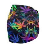 Baxinh Women Swimsuit Cover Ups Marijuana Print Beach Sarongs Semi-Sheer Swimsuit Coverups Bathing Suit Warps Bikini Short Skirts Chiffon Swimwear, 1 Piece