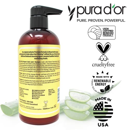 PURA D'OR Biotin Shampoo: Thickens Color Treated Hair