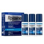 Men's Rogaine Extra Strength 5% Minoxidil Topical Solution for Thin Hair, Hair Loss Treatment to Regrow Fuller, Thicker Hair, 3 Month Supply, 3 Bottles