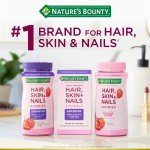 Nature's Bounty Optimal Solutions Advanced Hair, Skin, Nails, 2X Biotin, 80 Strawberry Gummies, 40 Total Servings