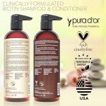 PURA D'OR Professional Grade Clinically Formulated Biotin Shampoo & Conditioner For Hair Thinning - 2X Concentrated DHT Blocker Thickening Products For Women & Men, Sulfate Free, 16oz x2
