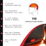REVIAN Red Cap Hair Growth Device LED Wireless FDA Cleared Red Light Therapy for Hair Regrowth, Hair Loss Treatment for Men + Women, Thinning, Regrowth & Alopecia with Smartphone App