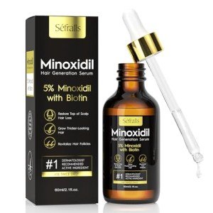 5% Minoxidil Hair Growth Serum Oil For Men and Women, Biotin Hair Serum, Safest Hair Regrowth Treatment, Prevent Scalp Hair Loss 60ml / 2.11 fl.oz