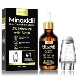 5% Minoxidil Hair Growth Oil for Men & Women Kit - Extra Strength Regrowth Serum, Topical Hair Loss Treatment Serum, Thicker, Healthier Hair & Beard Growth Kit, 2.11 fl.oz