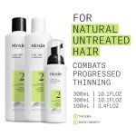 Nioxin Scalp + Hair Thickening System 2 | For Natural Hair with Progressed Thinning | Boost Hair Density with Niacinamide & Biotin | 3 Month Supply