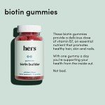 Hers Biotin Builder Gummy Vitamins with Vitamins B12 and B6, Vitamin D, Gluten Free, No Artificial Sweeteners or Flavors, Wild Cherry Flavor, 30 Count