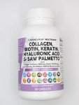 Clean Nutraceuticals Collagen Pills 1000mg Biotin 10000mcg Keratin Saw Palmetto Hyaluronic Acid - Hair Skin & Nails Vitamins & DHT Blocker with Vitamin E Folic Acid Pumpkin Seed MSM - 90 Count