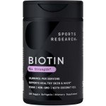 Sports Research® Biotin 10,000mcg with Organic Coconut Oil - Biotin (Vitamin B7) for Healthy Skin and Hair Support* - for Women and Men - Vegan, Non-GMO, Gluten & Soy-Free - 120 Veggie Softgels
