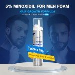 5% Minoxidil for Men Foam Hair Growth - Minoxidil Foam Hair Regrowth Treatment for Men, Topical Hair Loss Treatments, Extra Strength Thicker & Fuller Hair, 1 Month Supply, 2.11 oz