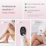 Laser Hair Removal for Women & Men, 45°F Ice-Cooling Contact, Safe & Virtually Painless Alternative to Salon IPL Hair Removal Device, Long-Lasting Hair Removal from Home, with Razor & Glasses